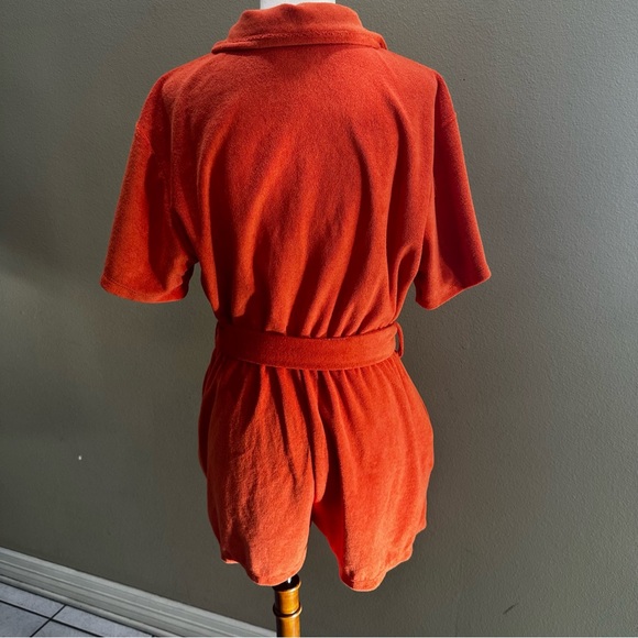 Beach Riot Orange Button-Up Romper - Picture 10 of 12